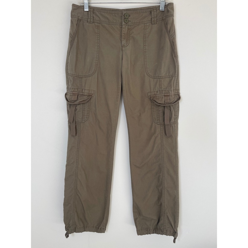 Old Navy Cotton Low Rise Y2K Cargo Pants Straight Leg Utility Womens 4 Fall 2006